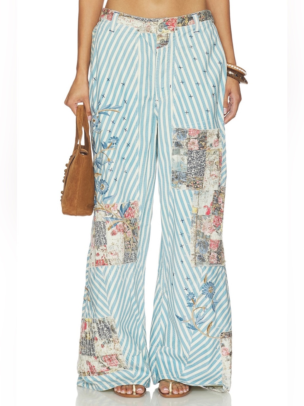 Anthropologie We The Free Runyon Patched Pant in West Ridge NWT Sz 14 Patchwork